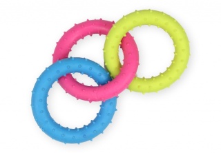 3 połączone kółka, 18,5cm, kolorowe, aromat mięta