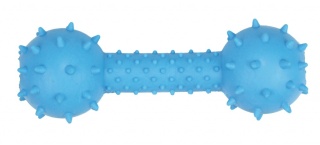 Hantel z dzwonkiem 14cm, niebieski, aromat wołowina