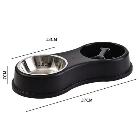 NUXIE® Miska dla psa podwójna spowolniająca jedzenie na karmę wodę 38cm
