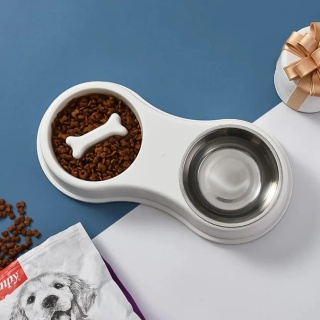 NUXIE® Miska dla psa podwójna spowolniająca jedzenie na karmę wodę 38cm