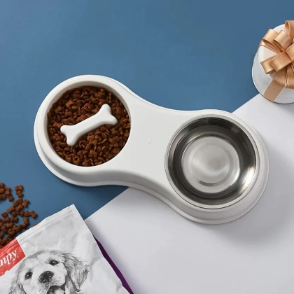 NUXIE® Miska dla psa podwójna spowolniająca jedzenie na karmę wodę 38cm