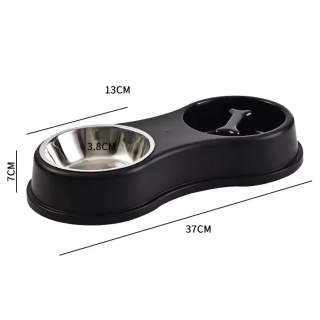 NUXIE® Miska dla psa podwójna spowolniająca jedzenie na karmę wodę 38cm