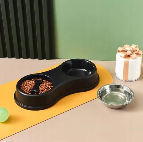 NUXIE® Miska dla psa podwójna spowolniająca jedzenie na karmę wodę 38cm