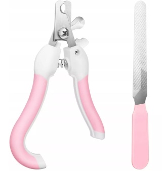 NUXIE® różowe obcinaczki do pazurów psa kota pazury cążki + pilnik