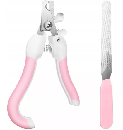 NUXIE® różowe obcinaczki do pazurów psa kota pazury cążki + pilnik