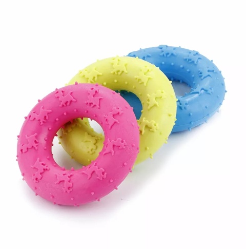NUXIE® Zabawka dla psa kota gumowy gryzak kółko ringo 7cm