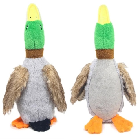 NUXIE® Zabawka dla psa kota pluszowa gryzak pluszak piszczałka kaczor 27cm