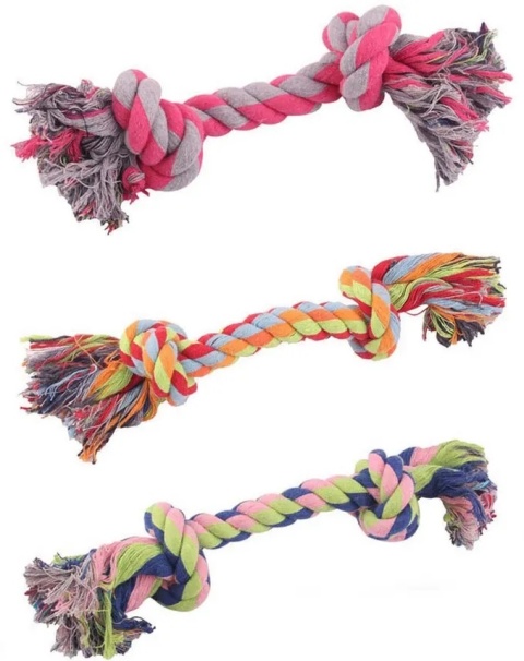 NUXIE® Zabawka dla psa sznur bawełniany szarpak węzeł 20cm