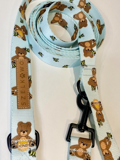PRZEPINANA smycz TEDDY-BEE niebieska 3m