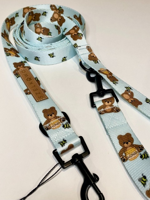 PRZEPINANA smycz TEDDY-BEE niebieska 3m