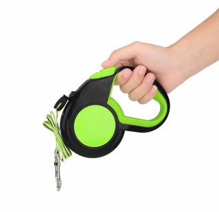 Smycz dla psa automatyczna linka odblaskowa 3m 15kg zielona